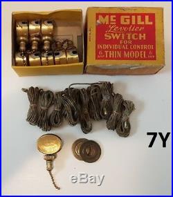 McGill #41 Thin Levolier Brass Switches Lamp Parts Box of 9 NOS Vintage Antique