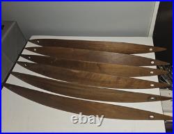Mid Century Modern Lamp Wooden Pieces 1960s 30 Surfboard Shape Vtg Walnut Parts