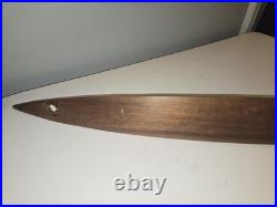 Mid Century Modern Lamp Wooden Pieces 1960s 30 Surfboard Shape Vtg Walnut Parts