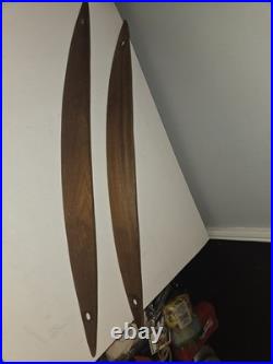 Mid Century Modern Lamp Wooden Pieces 1960s 30 Surfboard Shape Vtg Walnut Parts