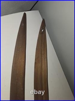 Mid Century Modern Lamp Wooden Pieces 1960s 30 Surfboard Shape Vtg Walnut Parts