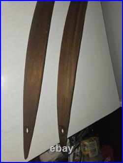 Mid Century Modern Lamp Wooden Pieces 1960s 30 Surfboard Shape Vtg Walnut Parts