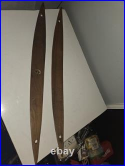 Mid Century Modern Lamp Wooden Pieces 1960s 30 Surfboard Shape Vtg Walnut Parts