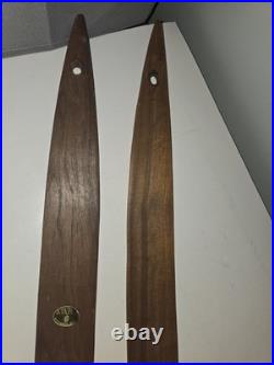 Mid Century Modern Lamp Wooden Pieces 1960s 30 Surfboard Shape Vtg Walnut Parts