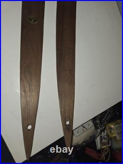 Mid Century Modern Lamp Wooden Pieces 1960s 30 Surfboard Shape Vtg Walnut Parts