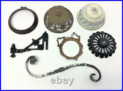 Mixed Antique Lot Old Metal Decorative Oil Lamp Sconce Parts Arm Brackets