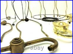 Mixed Vintage Lot Used Brass Metal Lamp Shade Holders Wire Brackets Light Parts