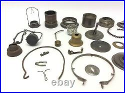 Mixed Vintage Lot Used Oil Lamp Lantern Parts Collars Burner Cap Handles
