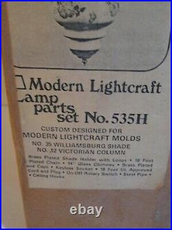 Modern Lightcraft Victorian Hanging Lamp Parts Kit Set 535H NEW Vintage 1980s