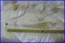 Murano Chandelier Glass parts gold dust flowers