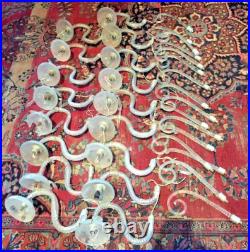 Murano Chandelier Parts Vintage Glass Arms Drops Bobeches Italian Restoration