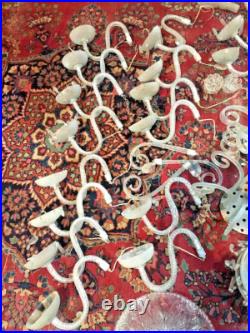 Murano Chandelier Parts Vintage Glass Arms Drops Bobeches Italian Restoration