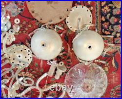 Murano Chandelier Parts Vintage Glass Arms Drops Bobeches Italian Restoration