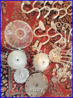 Murano Chandelier Parts Vintage Glass Arms Drops Bobeches Italian Restoration