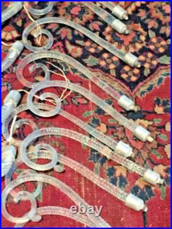 Murano Chandelier Parts Vintage Glass Arms Drops Bobeches Italian Restoration