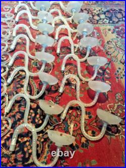 Murano Chandelier Parts Vintage Glass Arms Drops Bobeches Italian Restoration