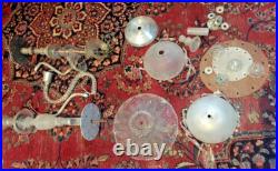 Murano Chandelier Parts Vintage Glass Arms Drops Bobeches Italian Restoration