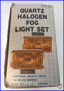NEW 2 Vintage RALLY Quartz-Halogen Fog lights Bumper Mount Chrome lamps 5.5 x 3