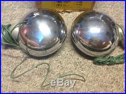 NIB Vintage pair FOG Light Pathfinder No15 AUTO LAMP 12 volt SEALED beam AMBER