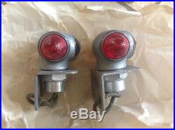 NIB pair Hartline No. 4 Clearance LAMP red glass JEWEL lens vintage auto TRUCK