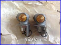 NIB pair Hartline No. 4 Clearance LAMP red glass JEWEL lens vintage auto TRUCK