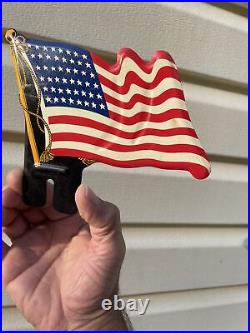NOS 1940s Antique US FLAG License plate Topper Vintage Chevy Ford Hot Rod gm