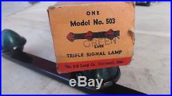 NOS K-D 503 CAB MARKER LIGHTS GREEN Vintage 3 BAR LAMP ford dodge chevy gmc coe