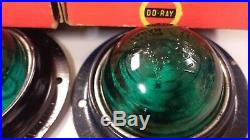 NOS SET GREEN DO RAY DoRay 1240 VINTAGE TRAVEL TRAILER CAMPER LIGHTS GLASS LENSE