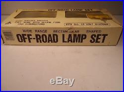 NOS Vintage Kmart Chrome Rectangular Off-Road Fog Lamp Light Set Made Japan 12V