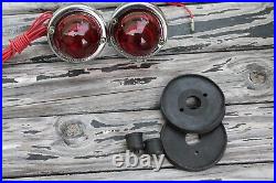 NOS Vintage Pair turn signal Lights Lamps Glass Lens Accessory 6 Volt