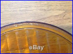 NOS rare early pair CATS-EYE 7500 AMBER Glass lens vintage LAMP LIGHT No. 5955