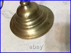 Nice Antique Almond Gooseneck Lamp White Shade Brass Parts Industrial