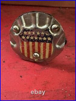 OLD ww2 License Flag Holder plate Topper Vintage Chevy Ford Hot Rod 891c