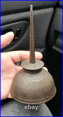 Old 1900s Original Ford motor oil auto Can accessory vintage tool kit Authentic