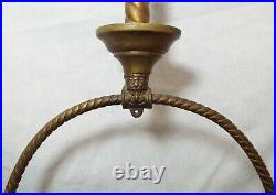 Old Antique Brass & Glass SQUARE Design HANGING HALL LAMP Lamp Parts