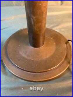 Old Antique Bronze or Brass Metal Art Deco Mission Era Table Lamp Light 3 Socket