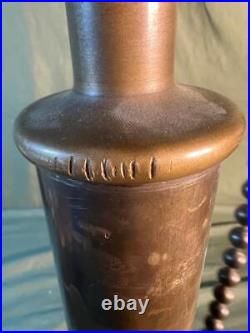 Old Antique Bronze or Brass Metal Art Deco Mission Era Table Lamp Light 3 Socket