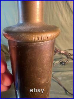 Old Antique Bronze or Brass Metal Art Deco Mission Era Table Lamp Light 3 Socket