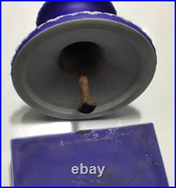 Old Antique Cobalt Blue Wedgwood Jasper-ware Lamp Base&Parts Rare Pair Mod#1000