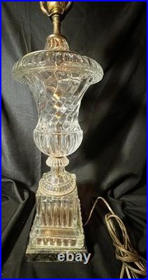 Old Vintage Baccarat Style Urn Vase Crystal Swirl Glass Lamp by Paul Hanson