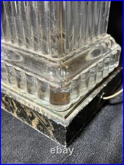 Old Vintage Baccarat Style Urn Vase Crystal Swirl Glass Lamp by Paul Hanson