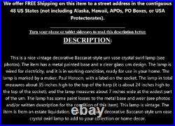 Old Vintage Baccarat Style Urn Vase Crystal Swirl Glass Lamp by Paul Hanson