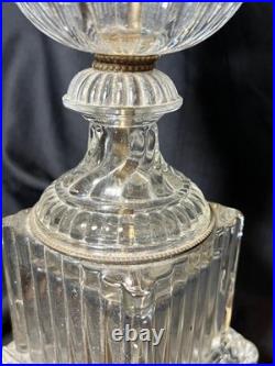 Old Vintage Baccarat Style Urn Vase Crystal Swirl Glass Lamp by Paul Hanson