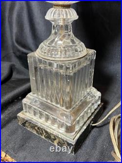 Old Vintage Baccarat Style Urn Vase Crystal Swirl Glass Lamp by Paul Hanson