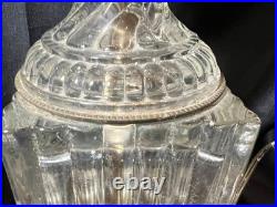 Old Vintage Baccarat Style Urn Vase Crystal Swirl Glass Lamp by Paul Hanson