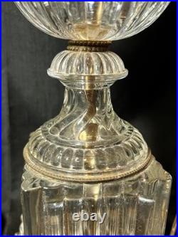 Old Vintage Baccarat Style Urn Vase Crystal Swirl Glass Lamp by Paul Hanson