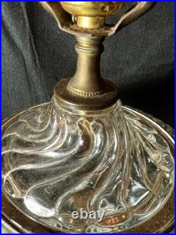Old Vintage Baccarat Style Urn Vase Crystal Swirl Glass Lamp by Paul Hanson