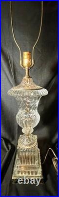 Old Vintage Baccarat Style Urn Vase Crystal Swirl Glass Lamp by Paul Hanson