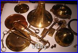 Old Vintage Different Brass Lamp Parts Holder Finial and more than 5 kg
