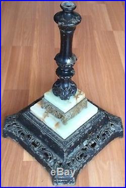 Old Vtg Antique Bilt Rite Lamp Co. Torchiere Floor Lighting Part Base Marble